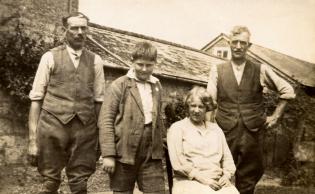 Low Farm in the 1930s Article Photo - From right to left: The farmer Frank Woodruff; Frank’s wife Ada; their son Francis (known as “Eric”); Frank’s brother Ralph