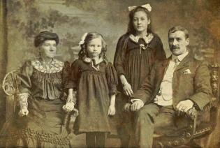 Postcards from Cuddington Article Photo - James Andrew and Alice Margaret Clark and their daughters Alice Margaret and Elsie Kathleen, Poplar, circa 1906