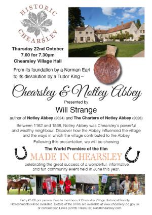 Article Graphic - Chearsley Village Historical Society Meeting